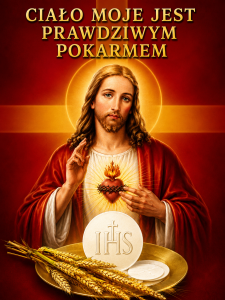 Baner na Boże Ciało " Ciało moje jest prawdziwym pokarmem"