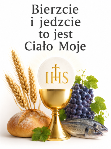 Kościelny baner na Boże Ciało 75x100 cm