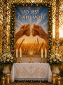 Baner na Boże Ciało " To jest ciało moje" 75x100 cm