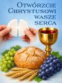 Baner na Boże Ciało "Otwórzcie Chrystusowi wasze serca" 75x100cm