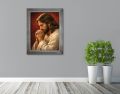 Obraz religijny na płótnie Jezus Chrystus w ramie srebrnej