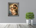 Obraz religijny na płótnie Święta Rodzina - rama srebrna