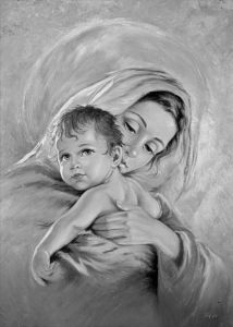 Plakat religijny Matka Boża z Dzieciątkiem Jezus