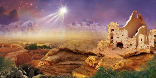 Tło do szopki, Gwiazda Betlejemska 400/200cm