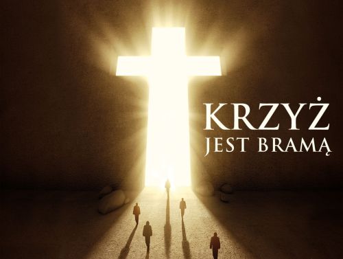 Tło do Grobu Pańskiego, "Krzyż jest bramą" 155x140cm