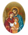 Owalna ikona religijna ze Świętą Rodziną