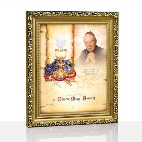 Obrazek komunijny w ramce - Kardynał Stefan Wyszyński