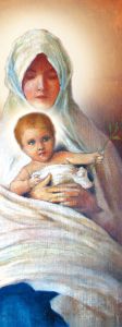 Baner religijny Matka Boża z Dzieciątkiem Jezus 75x200 cm