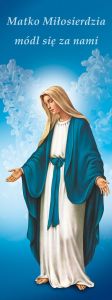 Baner religijny Matka Boża Niepokalana "Matko Miłosierdzia módl się .." 75x200 cm