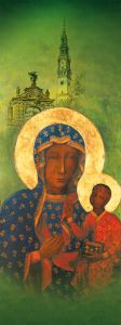 Baner religijny Matka Boża Częstochowska 75x200 cm