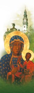 Baner religijny Matka Boża Częstochowska 75x200 cm