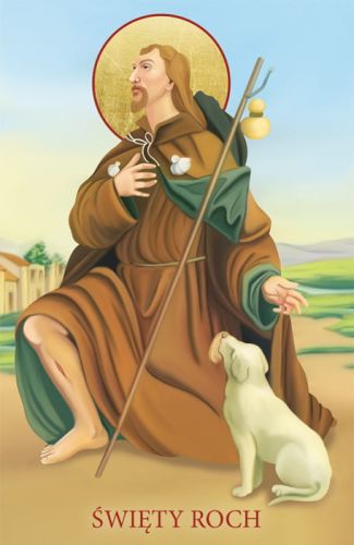 Obrazki święte z modlitwą do Św. Rocha - patrona chroniącego od zarazy