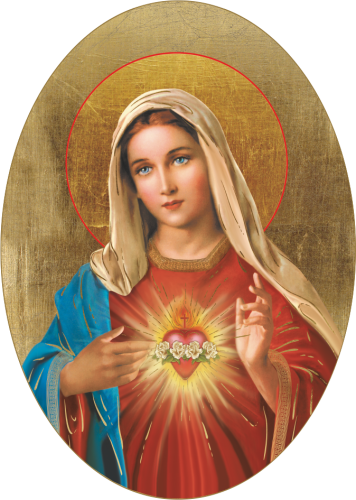 Owalna Ikona z Sercem Maryi