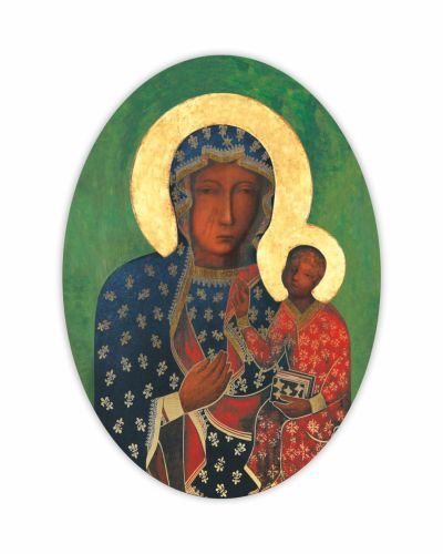 Owalna Ikona z Matką Bożą Częstochowską