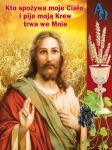 Baner na Boże Ciało "Kto spożywa moje Ciało .." 75x100cm