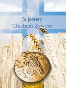 Baner na Boże Ciało "Ja jestem chlebem żywym" 75x100cm