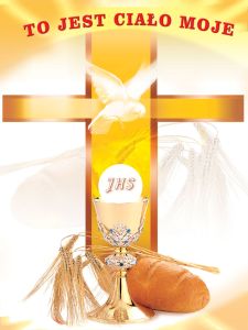 Baner na Boże Ciało "To jest ciało moje" 75x100cm