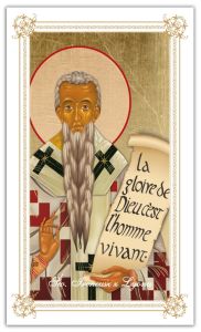 Obrazki święte z modlitwą Świętego Ireneusza z Lyonu