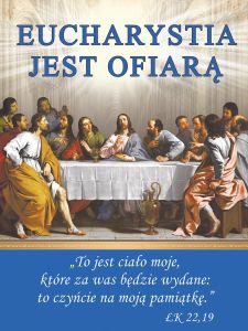 Baner na Boże Ciało "Eucharystia jest ofiarą" 75x100cm