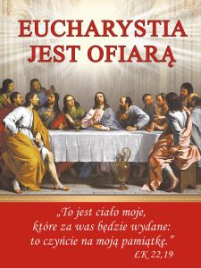 Baner na Boże Ciało "Eucharystia jest ofiarą" 75x100cm