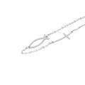 Naszyjnik - rybka - Ichtys - krzyż - Stainless Steel