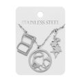 Naszyjnik - Św. Antoni - Dzieciątko Jezus - lilia - książka - Stainless Steel