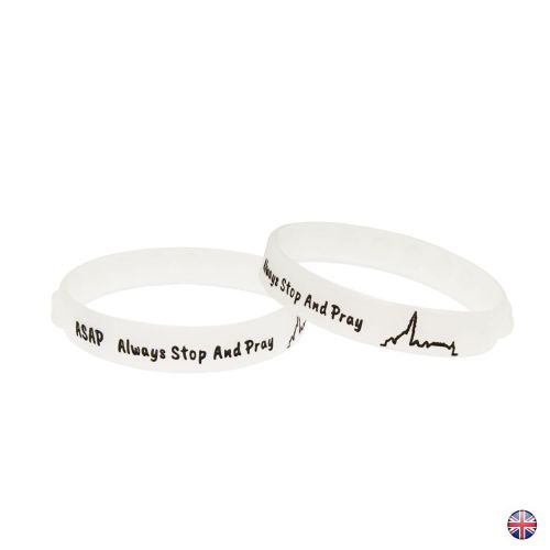 Bransoletka ASAP ALWAYS STOP AND PRAY dziesiątek różańca fluoroescencyjna