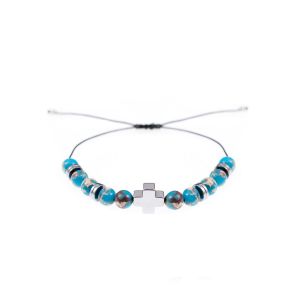 Bransoletka dziesiątek różańca jaspis cesarski kamień naturalny Pietra mix kolorów