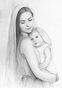 Plakat religijny Matka Boża z Dzieciątkiem Jezus