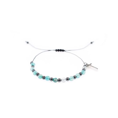 Bransoletka dziesiątek różańca agat kamień naturalny Pietra