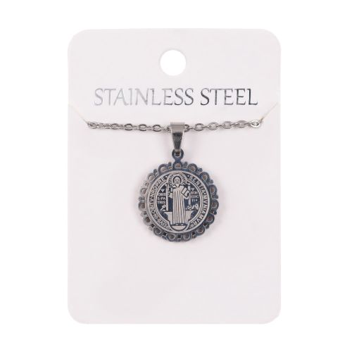 Naszyjnik - św. Benedykt - Stainless Steel