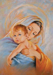 Plakat religijny Matka Boża z Dzieciątkiem Jezus