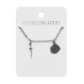 Naszyjnik - miecz - św. Michał Archanioł - Quis ut Deus - tarcza - Stainless Steel